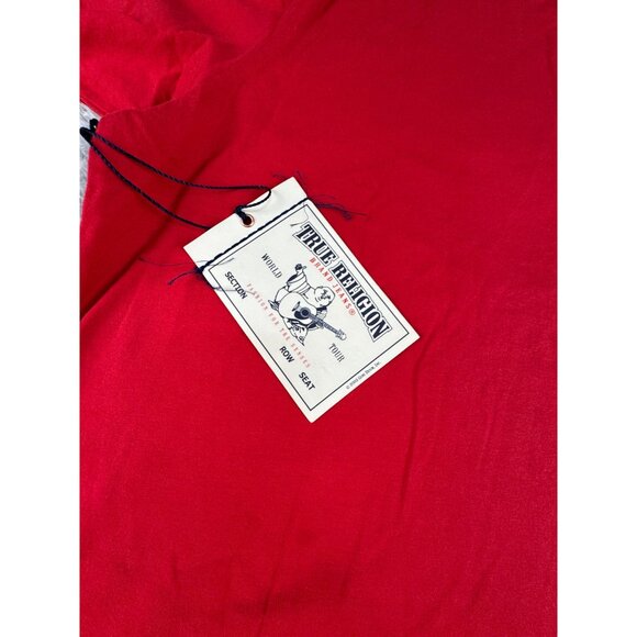 True Religion Mens Graphic Tee XXL Red Cotton Crewneck 1956 - Picture 9 of 12